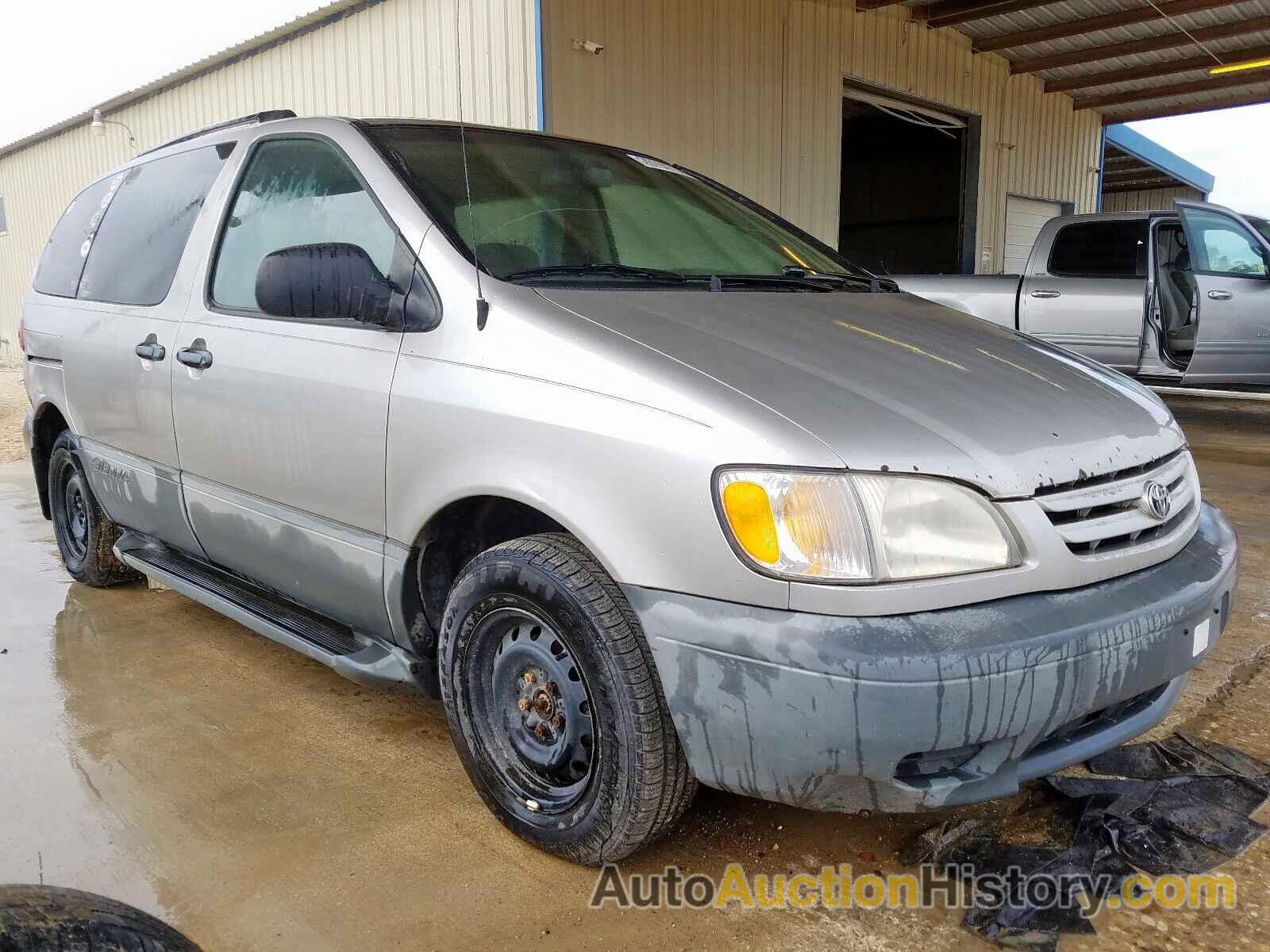 2001 TOYOTA SIENNA CE CE, 4T3ZF19C01U344501