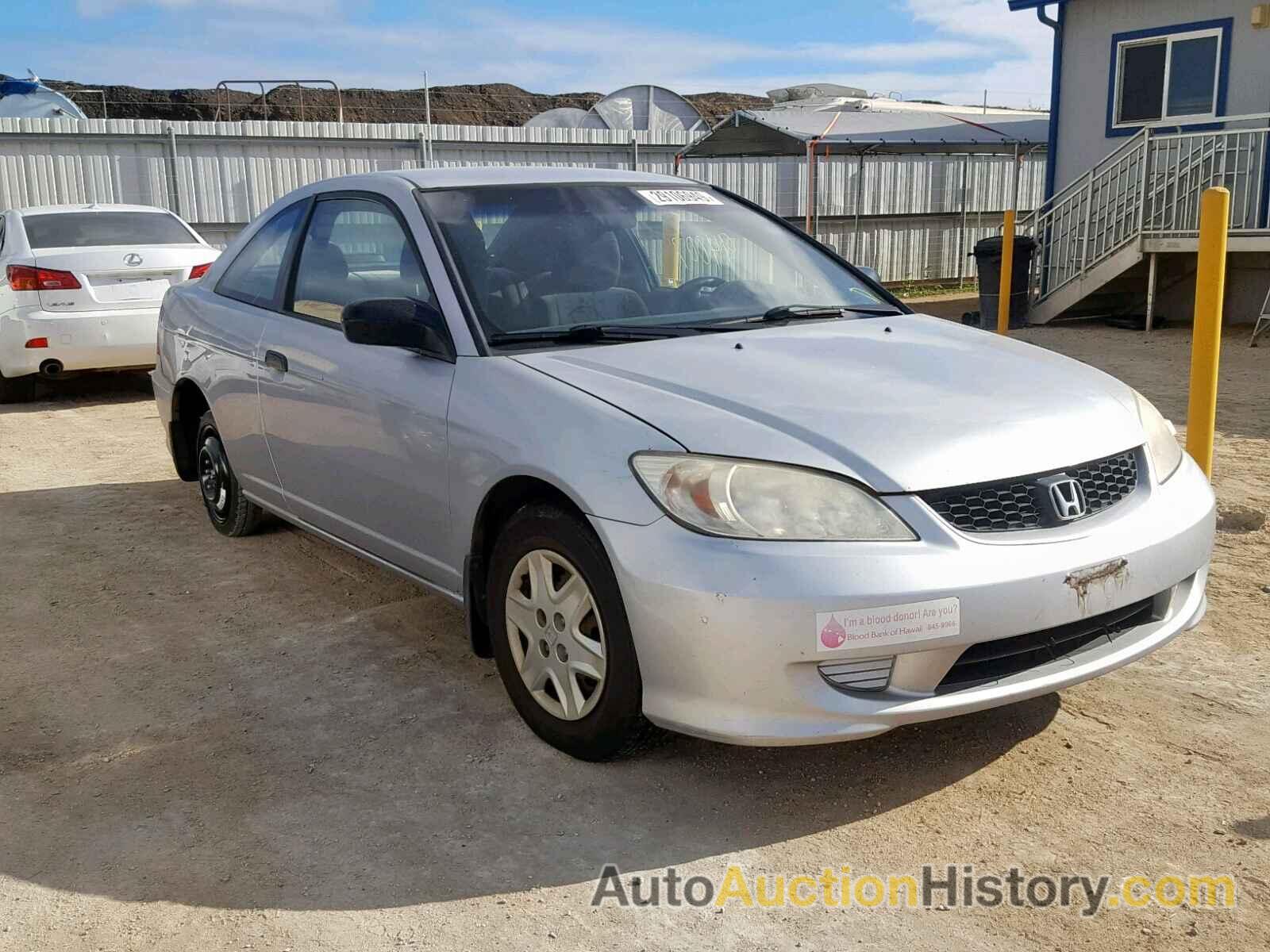 2004 HONDA CIVIC DX VP, 1HGEM22184L048802