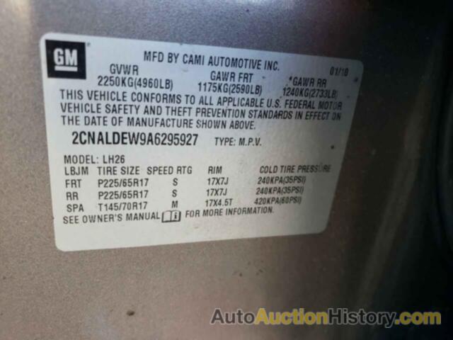 CHEVROLET EQUINOX LT, 2CNALDEW9A6295927