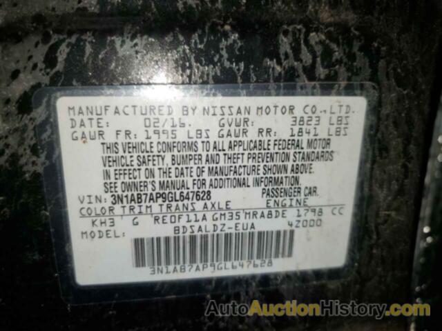 NISSAN SENTRA S, 3N1AB7AP9GL647628