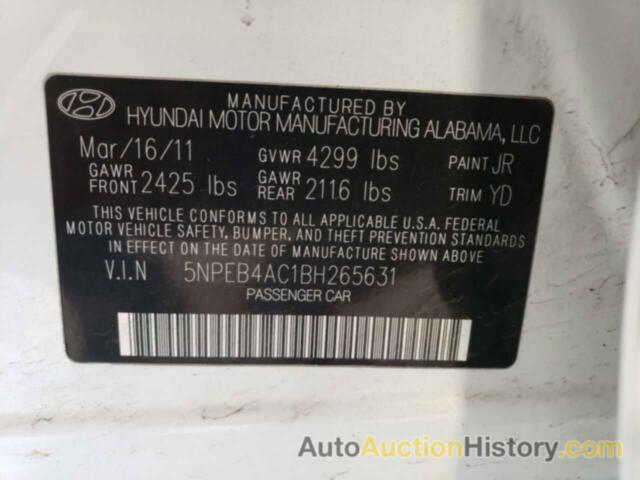 HYUNDAI SONATA GLS, 5NPEB4AC1BH265631