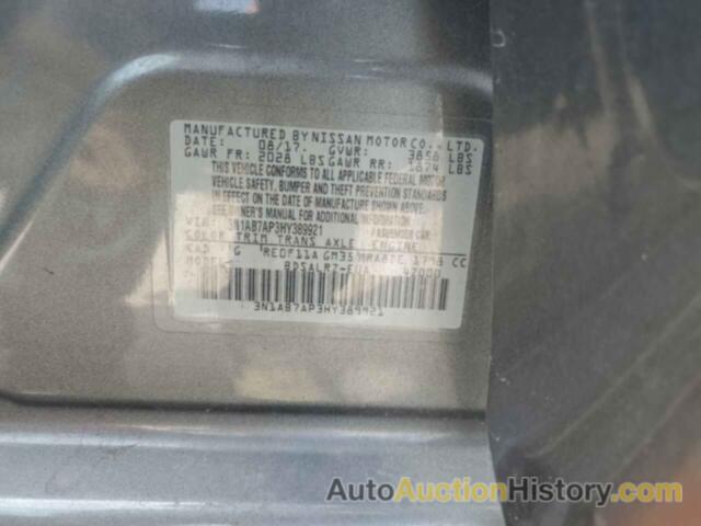 NISSAN SENTRA S, 3N1AB7AP3HY389921