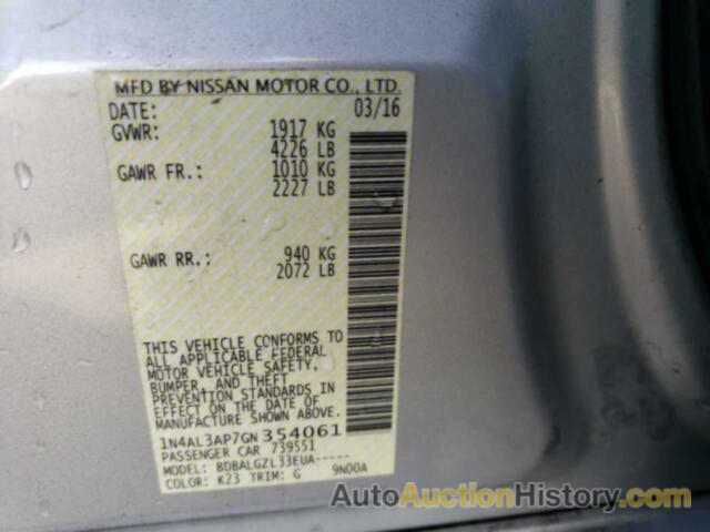 NISSAN ALTIMA 2.5, 1N4AL3AP7GN354061