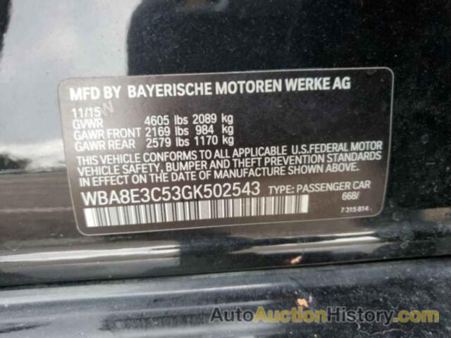 BMW 3 SERIES XI SULEV, WBA8E3C53GK502543