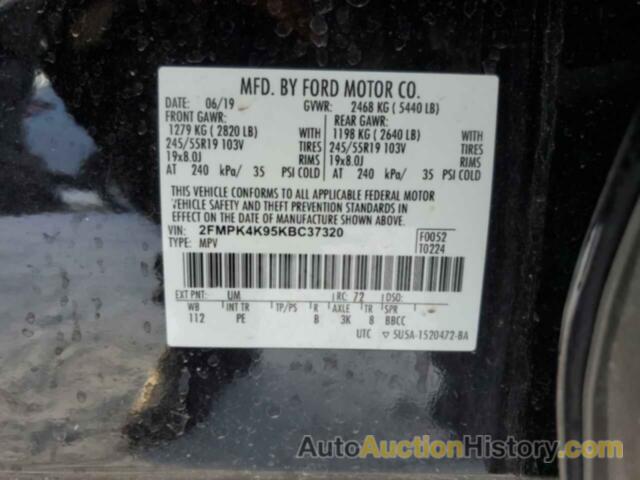 FORD EDGE TITANIUM, 2FMPK4K95KBC37320