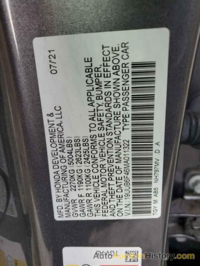 ACURA TLX TECHNOLOGY, 19UUB6F46MA011322