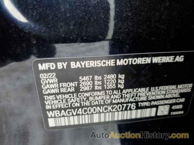 BMW 8 SERIES, WBAGV4C00NCK20776