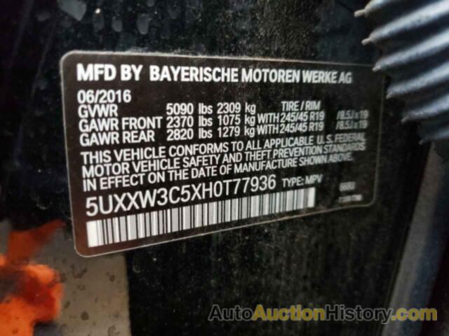 BMW X4 XDRIVE28I, 5UXXW3C5XH0T77936