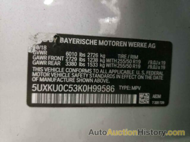 BMW X6 SDRIVE35I, 5UXKU0C53K0H99586