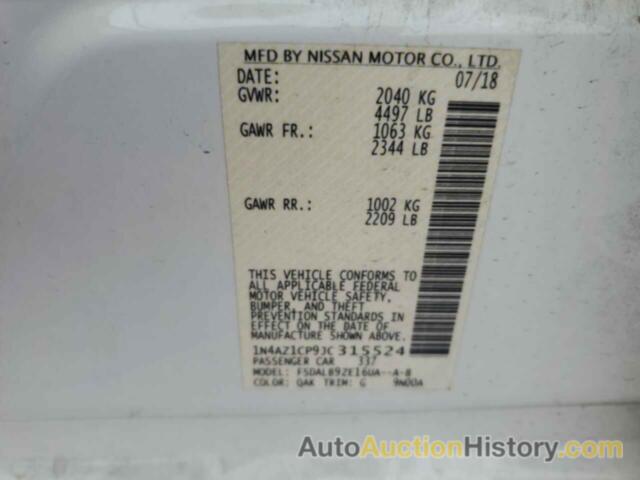 NISSAN LEAF S, 1N4AZ1CP9JC315524