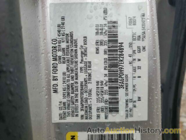 FORD FUSION SE, 3FA6P0H97ER284894