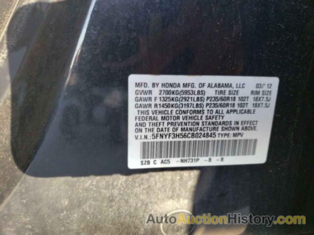 HONDA PILOT EXL, 5FNYF3H56CB024845