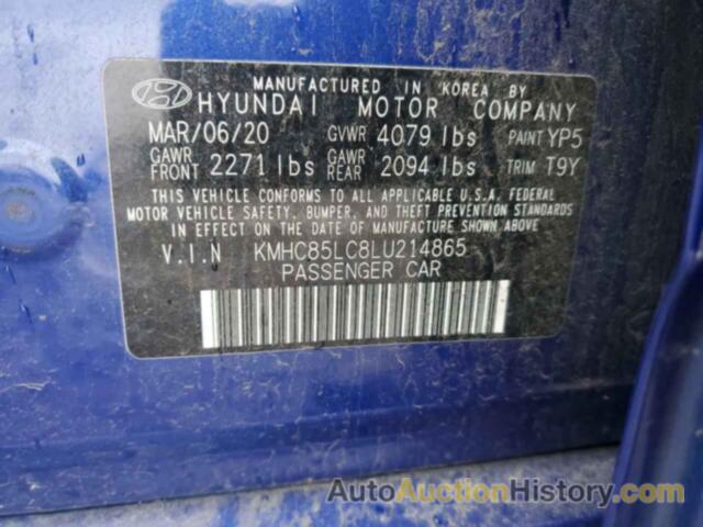 HYUNDAI IONIQ SEL, KMHC85LC8LU214865