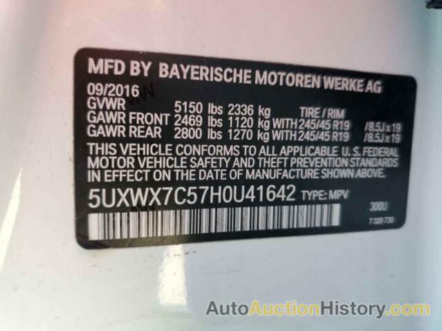 BMW X3 XDRIVE35I, 5UXWX7C57H0U41642
