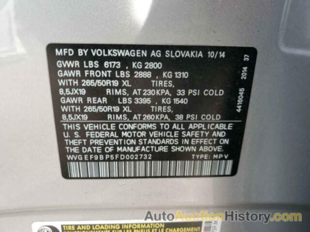 VOLKSWAGEN TOUAREG V6, WVGEF9BP5FD002732