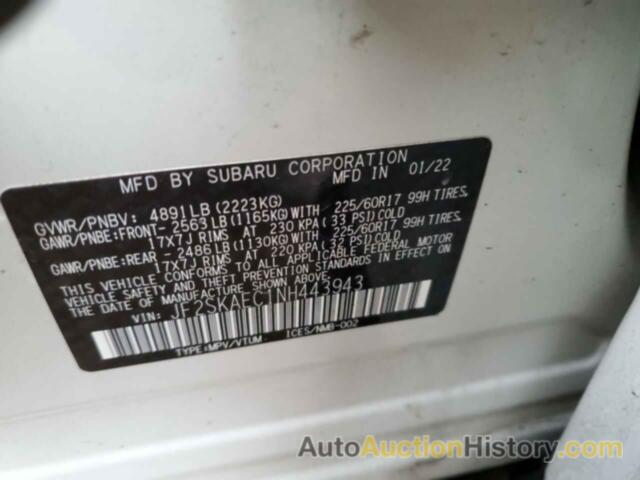 SUBARU FORESTER PREMIUM, JF2SKAEC1NH443943