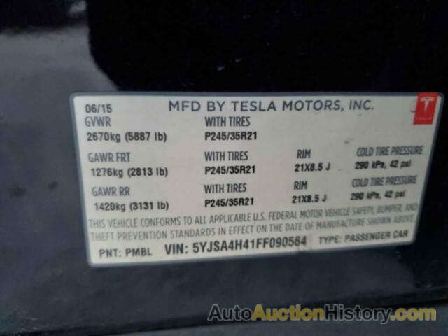 TESLA MODEL S P85D, 5YJSA4H41FF090564