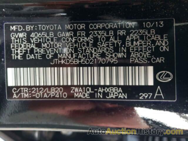 LEXUS CT 200 200, JTHKD5BH5D2170795