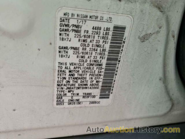 NISSAN ROGUE S, JN8AT2MT8HW142864