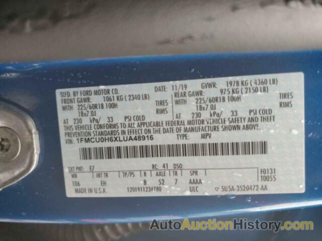 FORD ESCAPE SEL, 1FMCU0H6XLUA48916