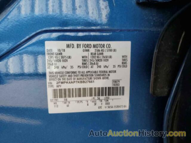 FORD EDGE ST, 2FMPK4AP7KBB27661