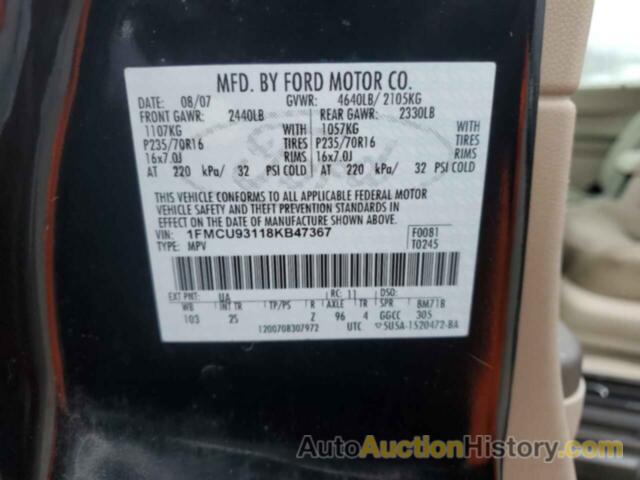 FORD ESCAPE XLT, 1FMCU93118KB47367