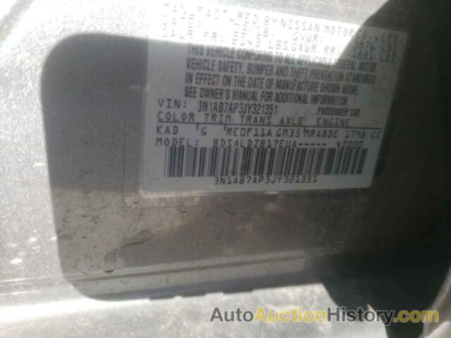 NISSAN SENTRA S, 3N1AB7AP3JY321351