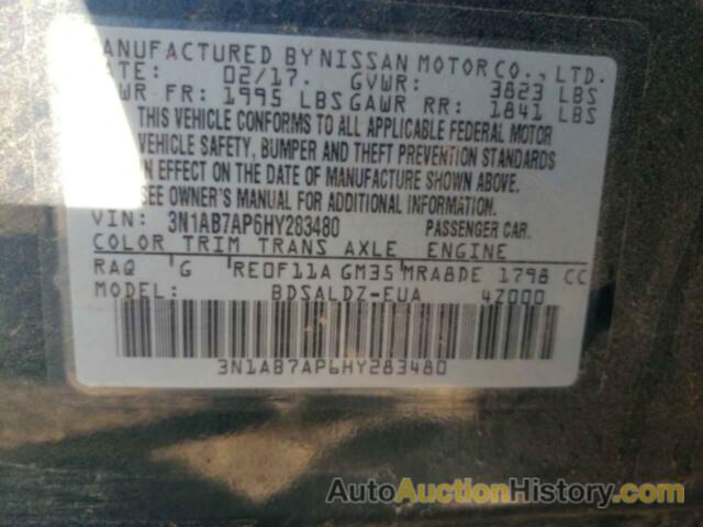 NISSAN SENTRA S, 3N1AB7AP6HY283480