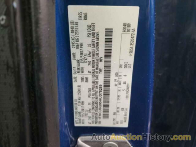 FORD ESCAPE SE, 1FMCU9G95HUD78289