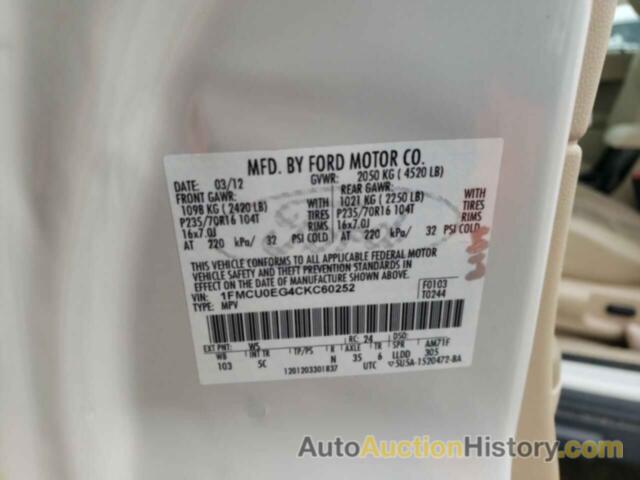 FORD ESCAPE LIMITED, 1FMCU0EG4CKC60252