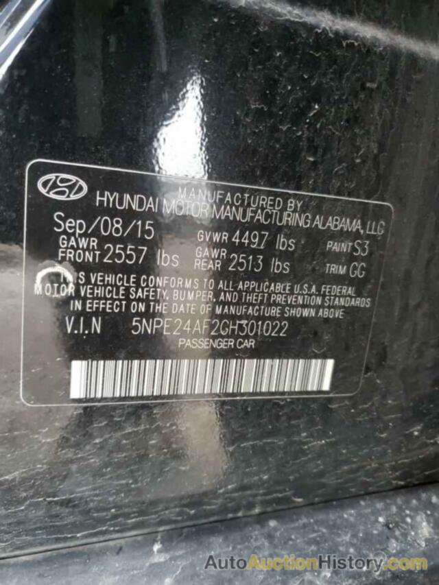 HYUNDAI SONATA SE, 5NPE24AF2GH301022