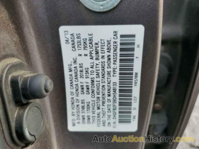 HONDA CIVIC LX, 2HGFB2F59DH548133