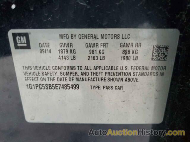 CHEVROLET CRUZE LT, 1G1PC5SB5E7485499