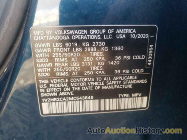 VOLKSWAGEN ATLAS SE, 1V2HR2CA2MC543846