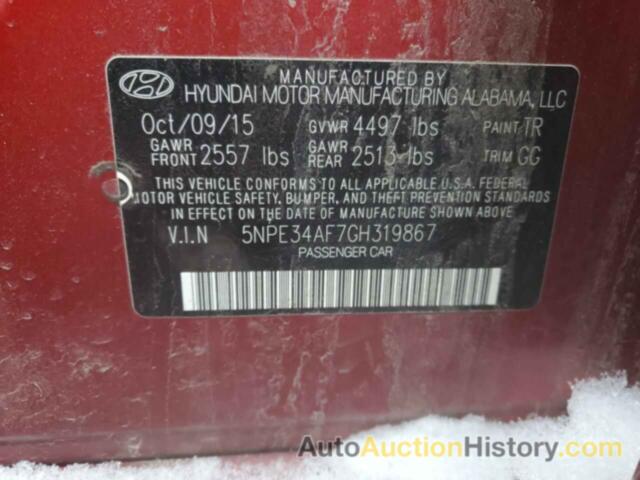 HYUNDAI SONATA SPORT, 5NPE34AF7GH319867