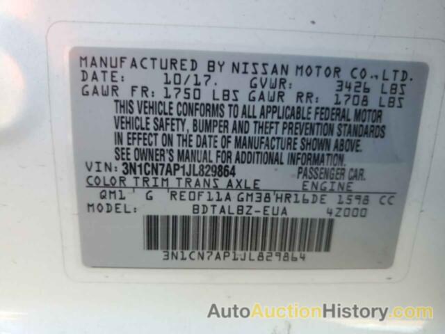 NISSAN VERSA S, 3N1CN7AP1JL829864