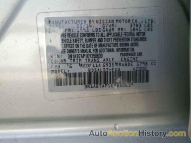 NISSAN SENTRA S, 3N1AB7AP1EY250639