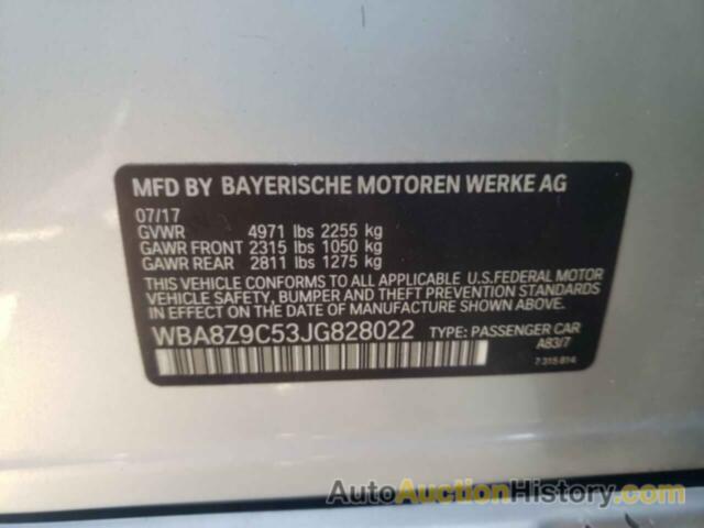 BMW 3 SERIES XIGT, WBA8Z9C53JG828022