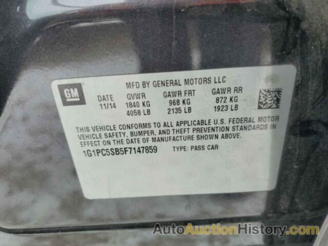 CHEVROLET CRUZE LT, 1G1PC5SB5F7147859