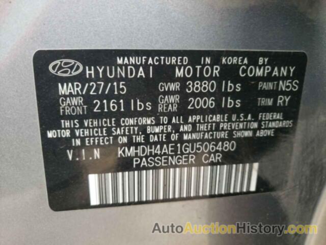 HYUNDAI ELANTRA SE, KMHDH4AE1GU506480