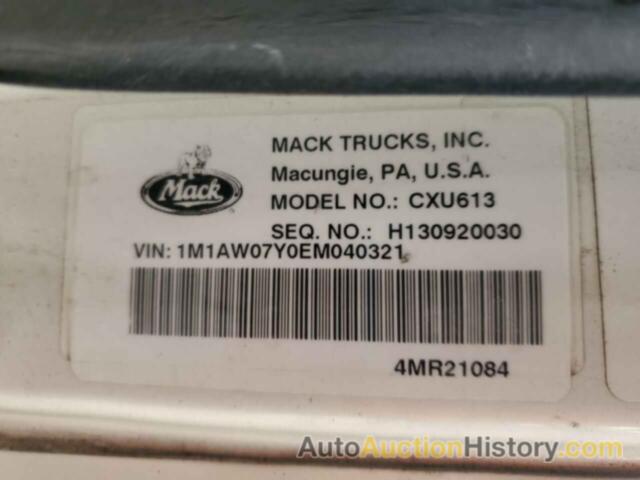 MACK ALL MODELS CXU600, 1M1AW07Y0EM040321