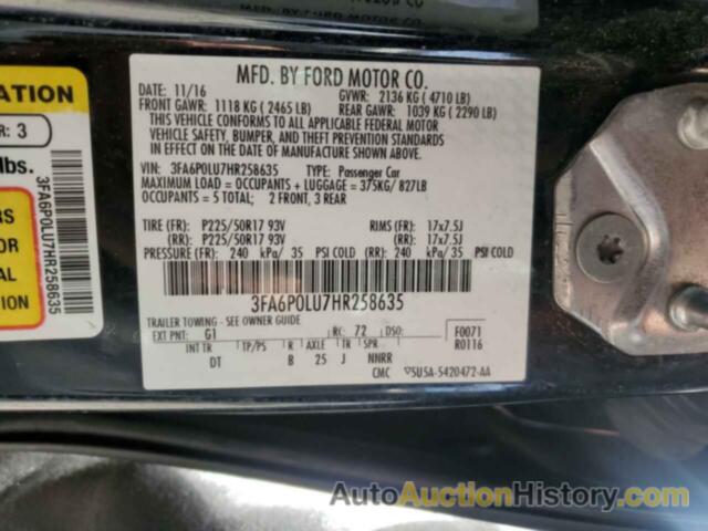 FORD FUSION SE HYBRID, 3FA6P0LU7HR258635