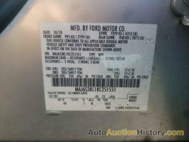 FORD ECOSPORT TITANIUM, MAJ6S3KL1KC251551