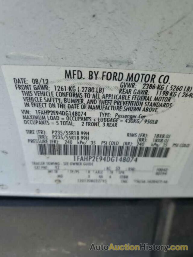 FORD TAURUS SEL, 1FAHP2E94DG148074