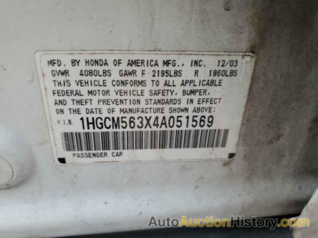 HONDA ACCORD LX, 1HGCM563X4A051569