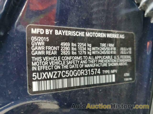 BMW X3 SDRIVE28I, 5UXWZ7C50G0R31574