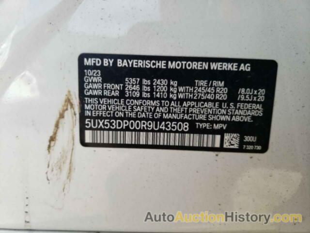 BMW X3 XDRIVE30I, 5UX53DP00R9U43508