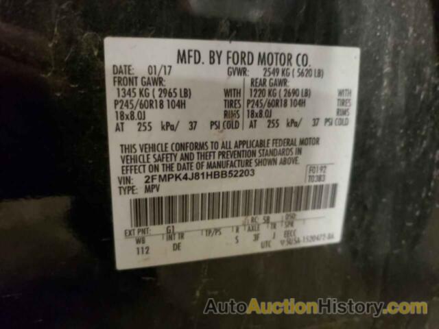 FORD EDGE SEL, 2FMPK4J81HBB52203