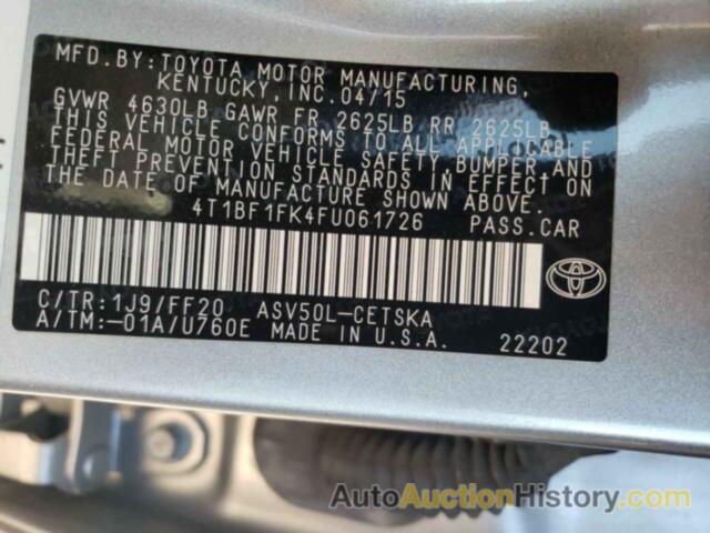 TOYOTA CAMRY LE, 4T1BF1FK4FU061726