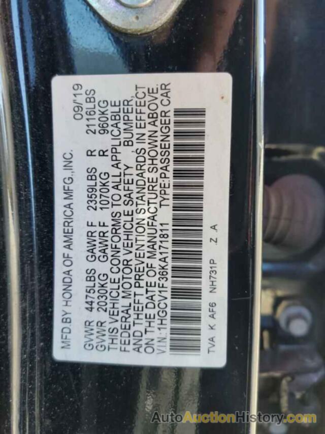 HONDA ACCORD SPORT, 1HGCV1F36KA171811